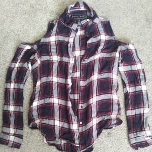 Cold shoulder flannel